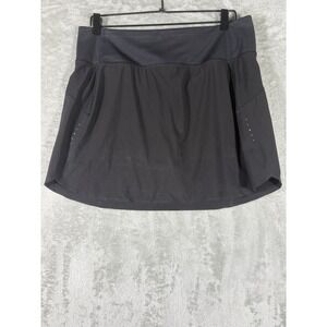 Athleta Women's Large Black Nylon Run With It 16" Skort Tennis AthLeisure Walk